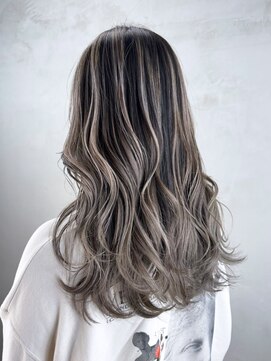 アイティー バイ アルバム 浦和店(IT by ALBUM) アッシュブラックブルーシルバーレイヤーロング_ba499241