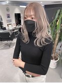 ハイライトカラーミルクティーベージュケアブリーチダブルカラー