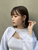 ジーナ 横浜(Zina)&nbsp;髪質改善＊ぱっつん前髪アッシュブラック＊美髪【Zina横浜】