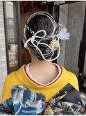 成人式　卒業式　シニヨン　ヘアセット　水引　辻堂