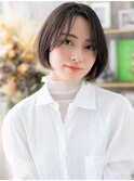 イヤリングカラー黒髪小顔切りっぱなしボブc5志木20代30代40代