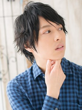 グルーミングサロン バーバー キャッスル 北浦和西口(Grooming salon Barber Castle) 学生アッシュブラックくせ毛風メンズショートX北浦和