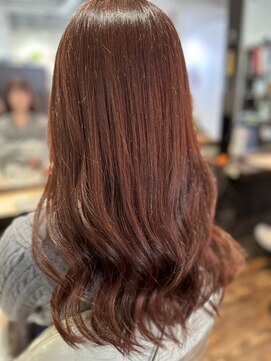 トゥルートラスト アン 下石田店(True Trust un) ゆるふわ大人可愛いウェーブ巻きロングヘア×カシスブラウン