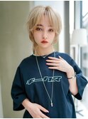 【GEEKS渋谷】ショートウルフ/ナチュラルブロンド/春夏ヘア/小顔