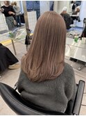 韓国ヘア顔周りレイヤーミルクティーベージュグレージュカラー