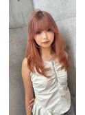 イヤリングカラー/外ハネボブ /縮毛矯正/レイヤーボブ/艶髪