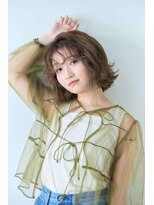 ミューク ハッピーヘアライフ 寺田町北口店(ｍieuxque happyhairlife)&nbsp;ミルクティーグレージュアプリコットオレンジハイライトカラー