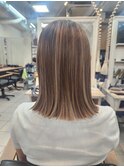【新宿】切りっぱなしハイライトカラー20代30代40代似合わせ