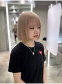 《RIHO》ほんのりピンクベージュ^^ワンレンボブ