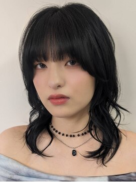 オムニス 表参道(Omnis) レイヤーカット/顔周り・フェイス/20代/ウルフ/シャギー/暗髪