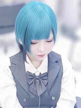 アエラバイトゥルークリエイション(AERA by True Creation) ツイステフロイド風カラー シアンブルー×ブラック