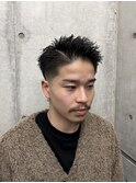 黒髪ミドルフェードアップバングベリーショート