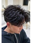 MEN’S横浜/センターパート/フェザーパーマ/毛流れパーマ/高島町