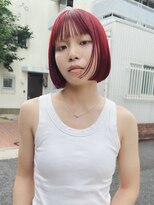 キャロルガーデンズ ボコカ 表参道(Carroll Gardens bococa) 【azu】ブリーチカラー ワインレッド 赤髪