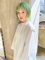 ニューポリシー(NEWpOLICY)&nbsp;ミニボブ/ミントカラー/髪質改善