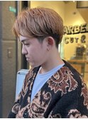 センターパートミルクティーカラー