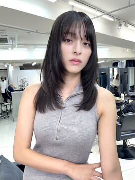 ヴェイン 渋谷(vain) ★くびレイヤーエモージュ黒髪グレーベージュレイヤーロング