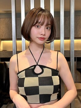 ヌイ 横浜(nui) タッセルbob_黒髪小顔オリーブグレーココアベージュクラゲヘアー