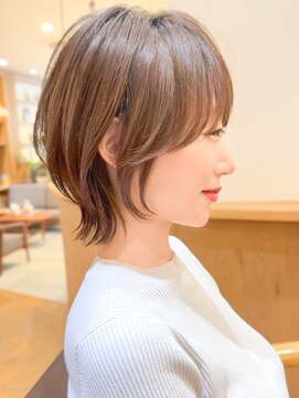 大人可愛い30代40代50代小顔◎マッシュショートボブウルフカット