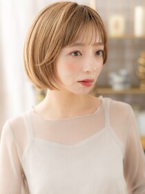 カバーヘア ブリス 戸田公園西口店(COVER HAIR bliss)&nbsp;透明感シルキーベージュ切りっぱなしボブa戸田公園20代30代40代!