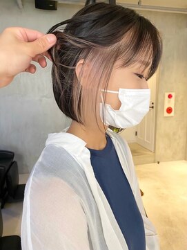ディバイン 船橋店(divine) 大人ショートボブショートインナーカラー丸みショートカット