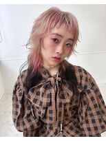 レコ 渋谷(LECO) ピンクとデザインカラーマレットヘア