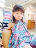 キッズカット/ぱっつん前髪女の子カット/キッズヘア/子連れ歓迎