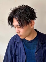 メンズサロン レブヘアー 桂店(LEVHAIR) センターパートツイストスパイラルパーマ刈り上げメンズパーマ
