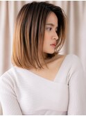 切りっぱなし艶感ストレートかきあげボブディY北浦和20代30代
