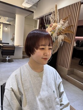 ミモザ(MIMOSA) オレンジベージュ　×   マッシュショート
