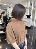 ボブ/切りっぱなしボブ/縮毛矯正