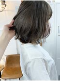 ブリーチなしダブルカラー オリーブグレージュ 髪質改善