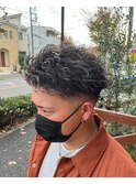 MEN’S HAIRハイライトマッシュパーマ〈理容室〉東浦和メンズ