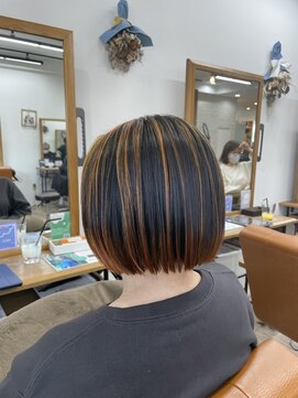 ルチナ 秦野(Lucina) オレンジハイライト/ボブ