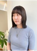 ラウンドバング×フェイスレイヤーカット