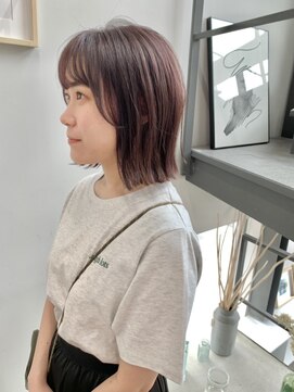 ヘアー アイス 御器所本店(HAIR ICI) 20代30代大人美人小顔ブリーチなし韓国ヘアピンクパープル