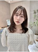 韓国ヘア／ミディアム/レイヤーカット／前髪カット