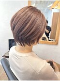 白髪ぼかし脱白髪染め大人ショートレッドブラウン大人レイヤー
