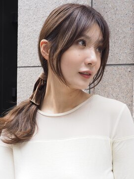 ローネス ギンザ(LONESS ginza) 顔まわりレイヤー/小顔カット/姫カットレイヤー/マロンベージュ