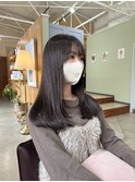 顔まわりレイヤー×透明感グレージュ