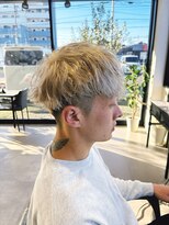 カットインリコ(CUT IN Rico)&nbsp;メンズ　ホワイトベージュ&ツイストスパイラル