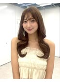 レイヤーロング くびれ巻き アッシュブラウン