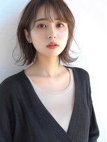 ムウ 難波(MOU) クールショートボブ前髪イメチェンピンクベージュ30代40代50代