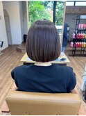 あご下ボブ　オリーブブラウン