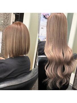 ヘアーグランデシーク(Hair Grande Seeek) シルキーベージュ　エクステbefore after