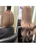 ヘアーグランデシーク(Hair Grande Seeek) シルキーベージュ エクステbefore after