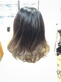 黒髪×アッシュ♪毛先グラデーション