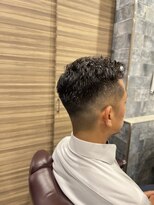 銀座マツナガ 神田店 30代40代大人かっこいいアップバングフェードパーマスタイル