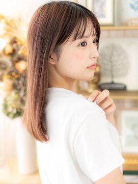 カバーヘア ブリス 川口(COVER HAIR bliss) シースルーバング大人可愛いベージュピンクa川口20代30代40代