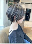 大人可愛い小顔ひし形クビレ丸み20代30代40代大人ショート(蘭)